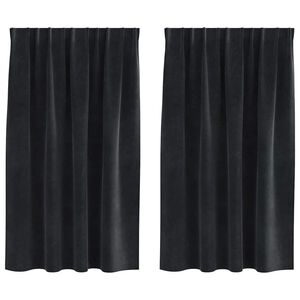 vidaXL Perdele opace 2 pcs Negru 140 x 140 cm Catifea
