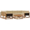 vidaXL Set de canapele de exterior cu pernă 7 pcs Natural și Bej