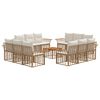 vidaXL Set de canapele de exterior 13 pcs Alb Natural și Crem