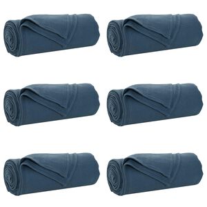 vidaXL Pături de aruncat 6 buc. Albastru marin 200 x 150 cm 2.52 kg