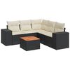 vidaXL Set mobilier de grădină cu perne, 6 piese, negru, poliratan
