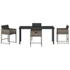vidaXL Set de masă pentru grădină cu pernă 5 pcs Gri poliratan