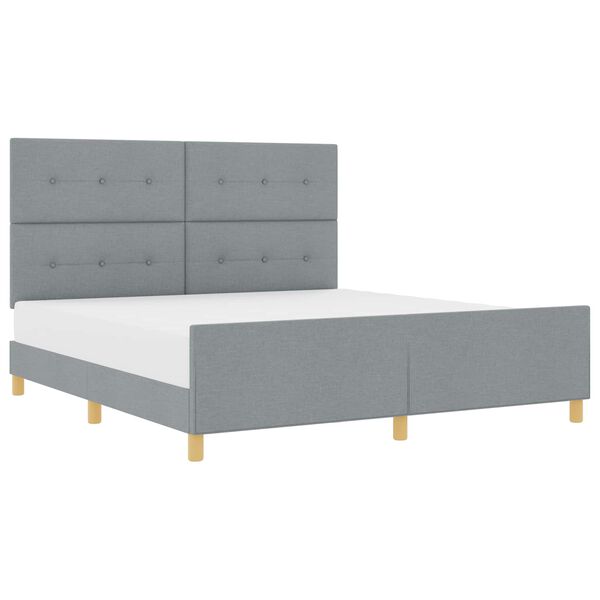 vidaXL Cadru de pat cu headboard Gri deschis 180 x 200 cm țesătură