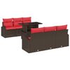vidaXL Set de canapele pentru grădină cu pernă 7 pcs Maro Rattan poli
