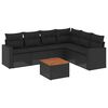 vidaXL Set canapele de grădină cu perne, 7 piese, negru, poliratan