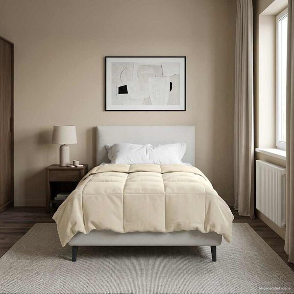 vidaXL Pilotă de vară Patos Crem 140 x 220 cm Microfibră