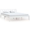 vidaXL Cadru de pat mic dublu, alb, 120x190 cm, lemn masiv de pin