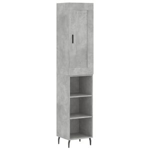 vidaXL Dulap &icirc;nalt, gri beton, 34,5x34x180 cm, lemn prelucrat