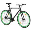 vidaXL Bicicletă cu angrenaj fix, negru și verde, 700c, 59 cm