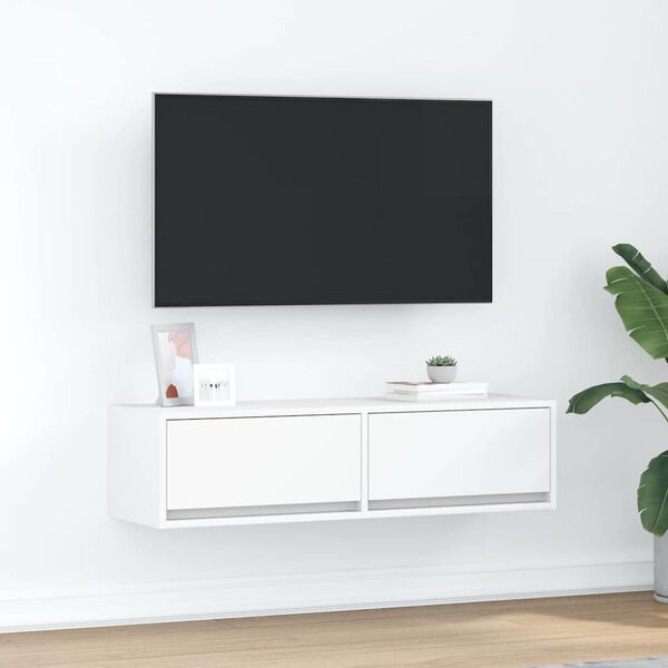 vidaXL Cabinet TV cu sertar Alb 100 x 31 x 25.5 cm Lemn compozit