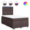 vidaXL Pat box spring cu saltea, maro &icirc;nchis, 120x190 cm, textil