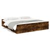 vidaXL Cadru de pat cu sertare stejar fumuriu 200x200cm lemn prelucrat