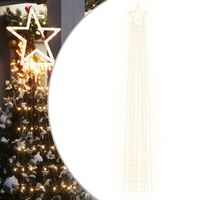 vidaXL Instalație brad de Crăciun 320 LED-uri, alb cald, 375 cm