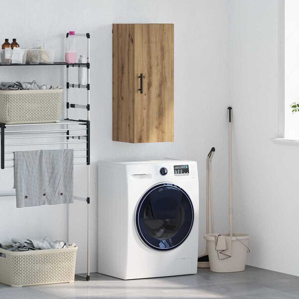 vidaXL Dulap montat pe perete Stejar Artizanal 34,5 x 34 x 90 cm