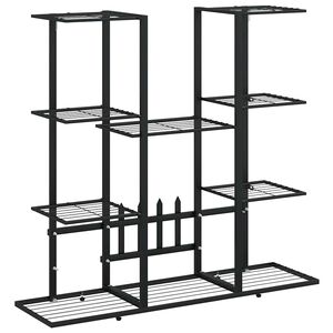 vidaXL Suport pentru flori, 94,5x25x89 cm, negru, fier
