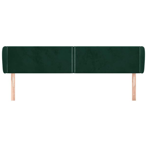 vidaXL Tăblie de pat cu aripioare verde &icirc;nchis 183x23x78/88 cm catifea