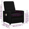 vidaXL Fotoliu de masaj electric rabatabil, negru, textil