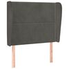 vidaXL Tăblie de pat cu aripioare gri &icirc;nchis 93x23x118/128 cm catifea