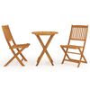 vidaXL Set mobilier grădină pliabil, 3 piese, lemn masiv acacia
