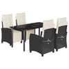 vidaXL Set mobilier de grădină cu perne, 5 piese, negru, poliratan