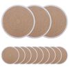 vidaXL Placemeti din iută 12 pcs Natural și Alb &Oslash; 30 cm