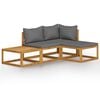 vidaXL Set mobilier de grădină cu perne, 4 piese, lemn masiv de acacia