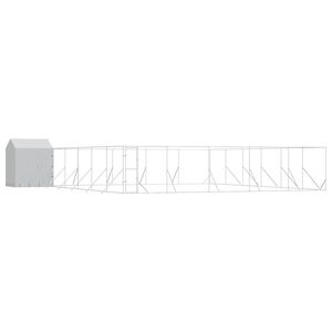 vidaXL Padoc exterior cu acoperiș argintiu 12x12x2,5 m oțel galvanizat