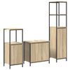 vidaXL Set de mobilier pentru baie cu ușă 3 pcs Stejar Sonoma și negru