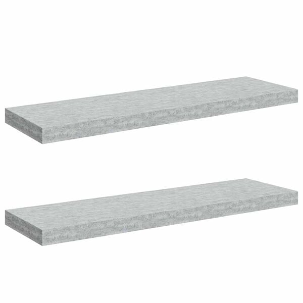 vidaXL Rafturi de perete suspendate,2 buc,gri beton,80x23,5x3,8 cm,MDF