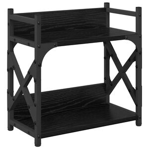vidaXL Suport pentru imprimantă Stejar Negru 40 x 20 x 40 cm