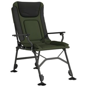 vidaXL Scaun de pescuit cu cotieră, pliabil, verde