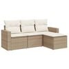 vidaXL Set canapele de grădină, 4 piese, cu perne, bej, poliratan