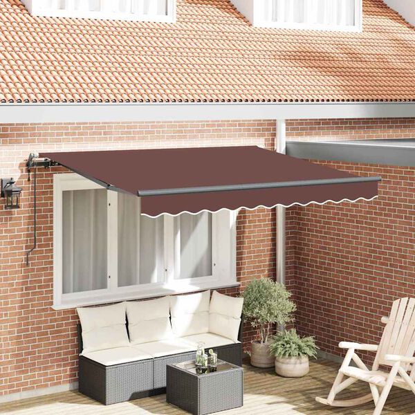 vidaXL Cortina Retractabilă Maro 350 x 200 cm țesătură