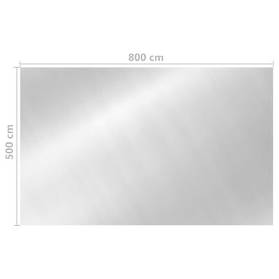 vidaXL Prelată de piscină, argintiu, 800x500 cm, PE, dreptunghiular