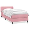 vidaXL Pat box spring cu saltea, roz, 80x220 cm, catifea
