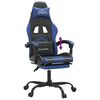 vidaXL Scaun de gaming cu suport picioare, negru/albastru, piele eco