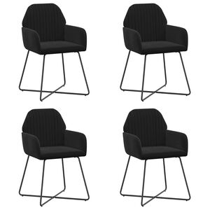 vidaXL Scaune de dining 4 buc. Catifea Negru 55 x 50 x 84 cm