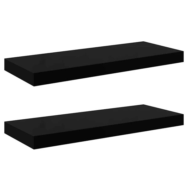 vidaXL Rafturi de perete 2 buc. negru extralucios, 60x23,5x3,8 cm, MDF