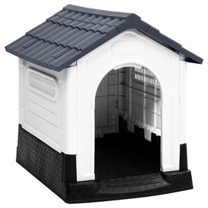 vidaXL Cușcă pentru c&acirc;ini gri 57x68x66 cm polipropilenă