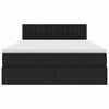 vidaXL Pat cu saltea și LED cu saltea Negru 140 x 190 cm țesătură