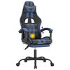 vidaXL Scaun gaming pivotant/suport picioare negru/albastru piele eco