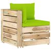 vidaXL Canapea de colț modulară cu perne, lemn verde tratat
