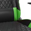 vidaXL Scaun gaming de masaj/suport picioare, negru/verde, piele eco