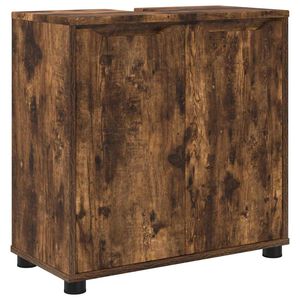 vidaXL Cabinet pentru chiuvetă de baie Stejar fumuriu 60 x 30 x 60 cm