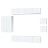 vidaXL Set dulap TV, 8 piese, alb, lemn prelucrat