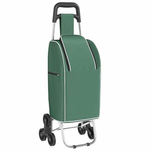 vidaXL Carucior de cumpărături Verde 39,5 x 33 x 93 cm Tafeta Oxford