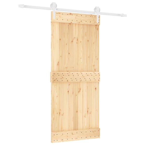 vidaXL Ușă glisantă cu set feronerie, 90x210 cm, lemn masiv de pin