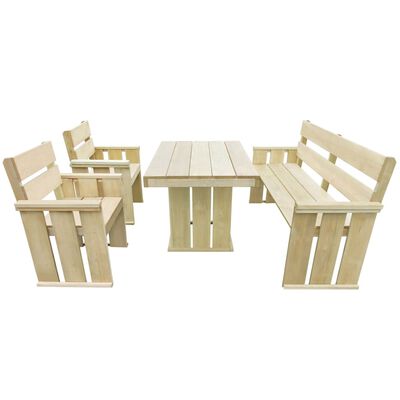 vidaXL Set mobilier de exterior, 4 piese, lemn de pin tratat