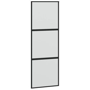 vidaXL Ușă glisantă, negru, 76x205 cm, sticlă securizată și aluminiu