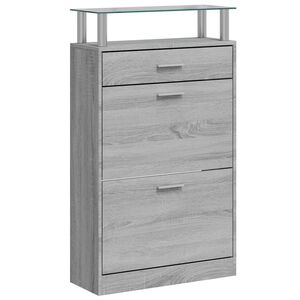 vidaXL Pantofar, gri sonoma, 63x24x104 cm, lemn prelucrat